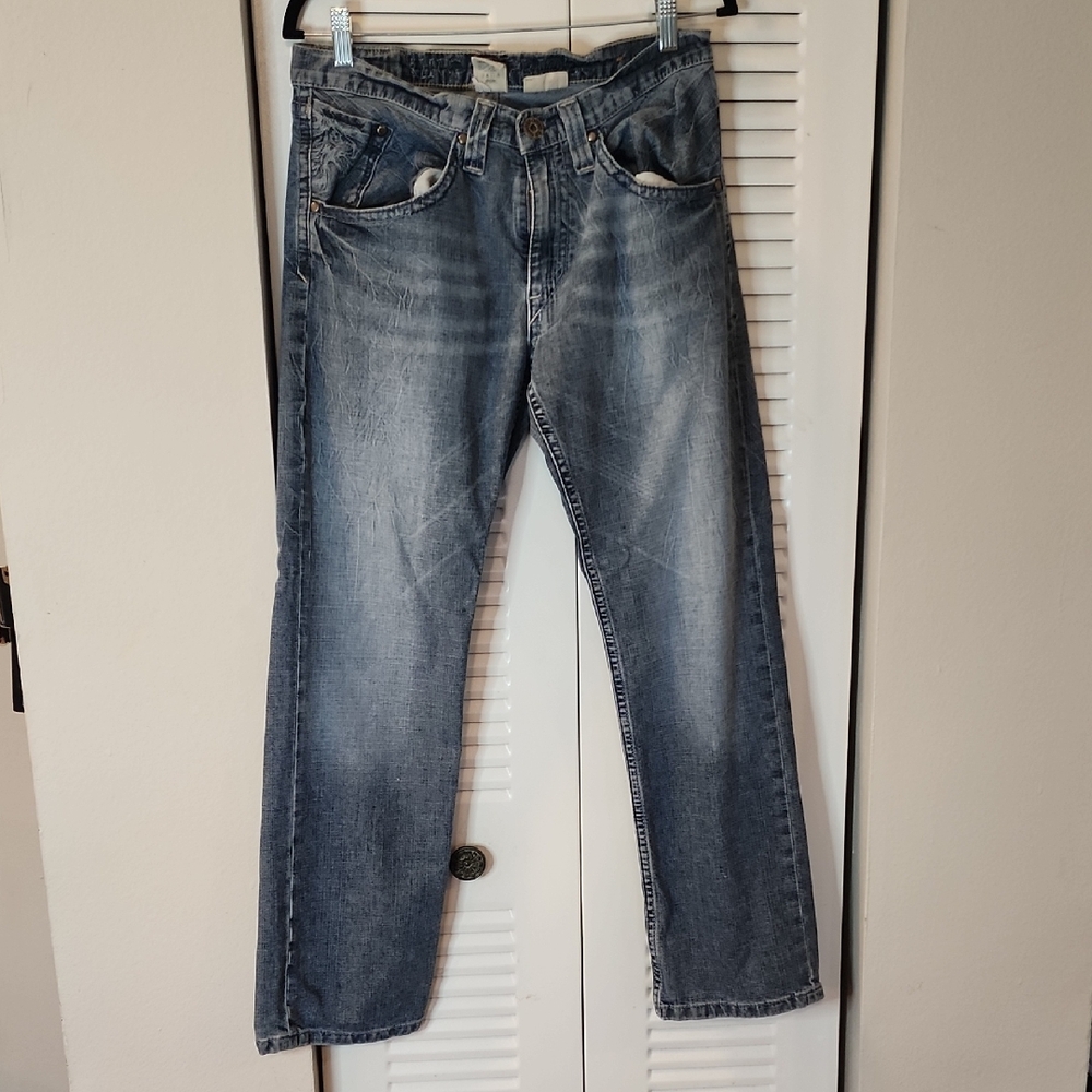 Blue Relaxed Fit Jeans with Faded Details